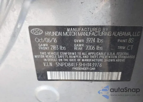 2017 Hyundai Elantra Value Edition from USA, damaged, VIN 5NPD84LF3HH143976